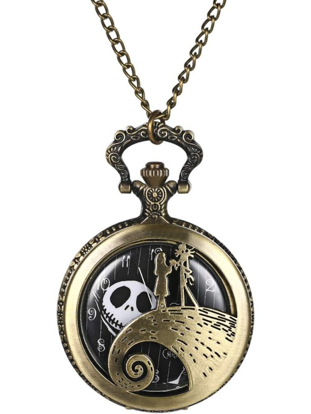 Unisex Gold Analog Christmas Antique Quartz Pendant Chain Necklace Pocket Watch